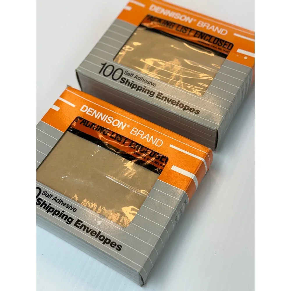 VTG Dennison Packing List Enclosed‎ Poly Shipping Envelopes Orange 100ct x 2